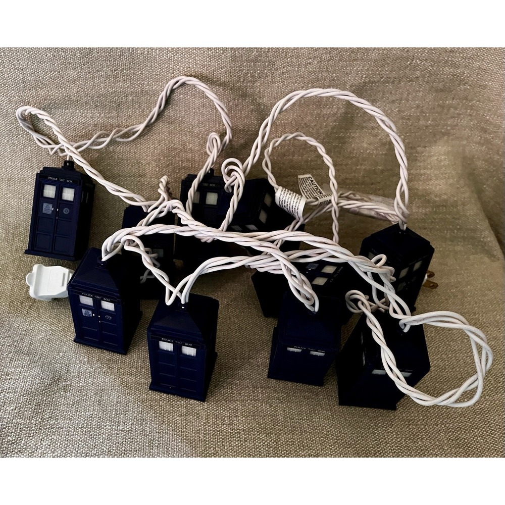 BBC Doctor Who Tardis Police Call Box String Lights Set of 10 Working 43290-DW - Picture 2 of 8